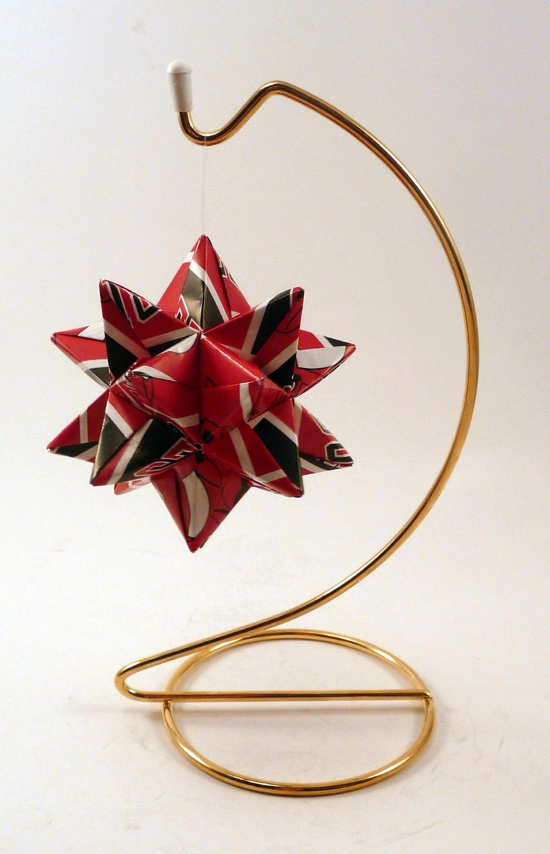 Small Origami Star Made From Licensed Chicago Bulls Paper, Chicago Basketball Star, Bulls Ornament, Chicago Bulls Decoration image 5