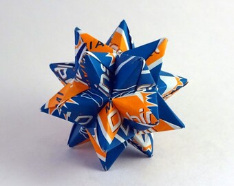 Small Handmade Miami Dolphins Decoration, Miami Dolphins Star, NFL Ornament, Miami Dolphins Ornament
