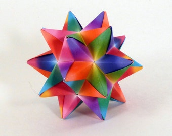 Rainbow Star, Origami Star, Rainbow decoration, Rainbow Ornament, Origami Ornament, Christmas Ornament