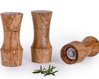 Molinillo de cerámica de molino de sal o pimienta de Portland Peppermill Company de madera clara de 6" de alto garantía de por vida CrushGrind Maple
