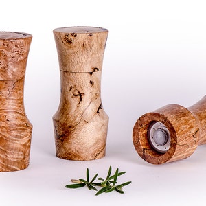 6&quot; tall burl wood Portland Peppermill Company Salt or Pepper mill ceramic grinder lifetime warranty CrushGrind Maple burl