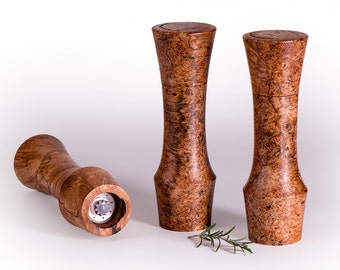 Molinillo de cerámica para sal o pimienta de Portland Peppermill Company, de 10" de alto, con garantía de por vida, de madera de arce CrushGrind