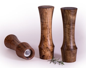 Molinillo de cerámica de molinillo de sal o pimienta Portland Peppermill Company de madera clara de 10" de alto garantía de por vida CrushGrind Maple