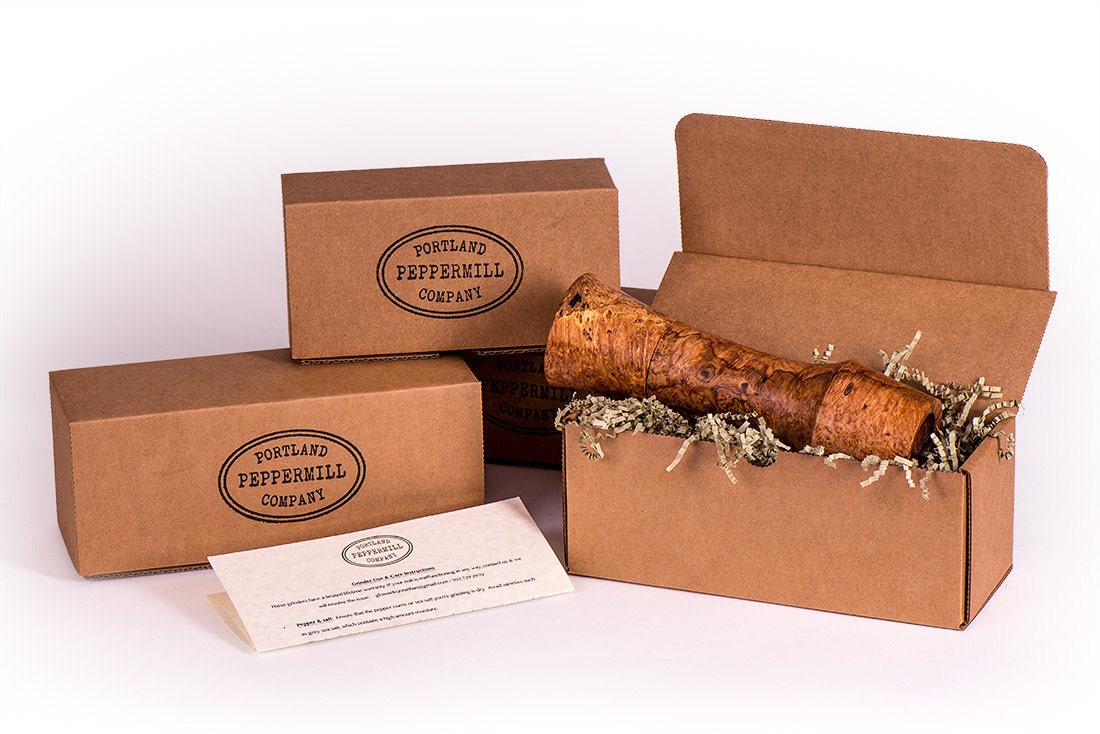 10 Tall Burl Wood Portland Peppermill Company Salt or Pepper Mill