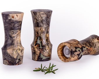 Molinillo de cerámica para sal o pimienta de Portland Peppermill Company, de madera de castaño de Indias, de 6" de alto, con garantía de por vida CrushGrind