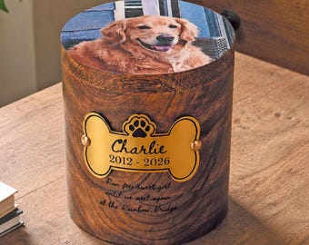 Urna personalizzata per ceneri di cane, gatto o altri animali domestici - Ritratto fotografico personalizzato