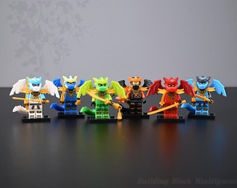 Ninjago Dragon Form Minifigure Collection, Lego-Compatible Ninja Figures