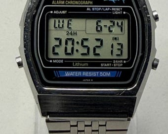 VERY RARE Vintage 1980s Casio W-600 Solar Diver Watch, Made in