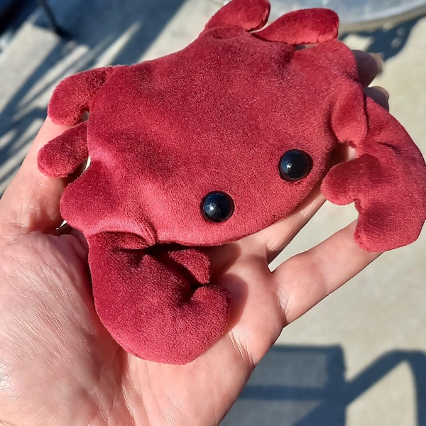 Weighted Crab Plush | Pocket Comfort Companion | Handmade Sensory Plush