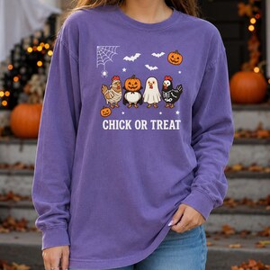 Ghost Chicken Halloween Shirt, Comfort Colors Chick or Treat Tee