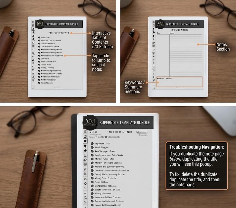 Corenl Notes.pdf Reusable Hyperlinked Table of Contents Digital Template, Cornell Notes ...