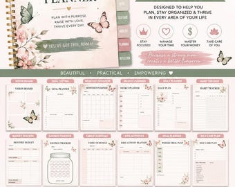 Succesplanner alleenstaande moeder | Life Organizer, budget, doelen, zelfzorg (digitale download)