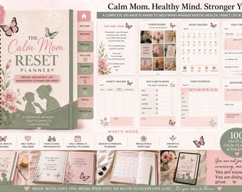 Calm Mom Reset Planner | Geestelijke gezondheid, zelfzorg, gezinsorganisatie (pdf)