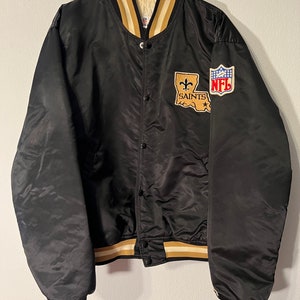 Vintage 1980s New Orleans Saints Starter Jacket NFL Satin Football Coat