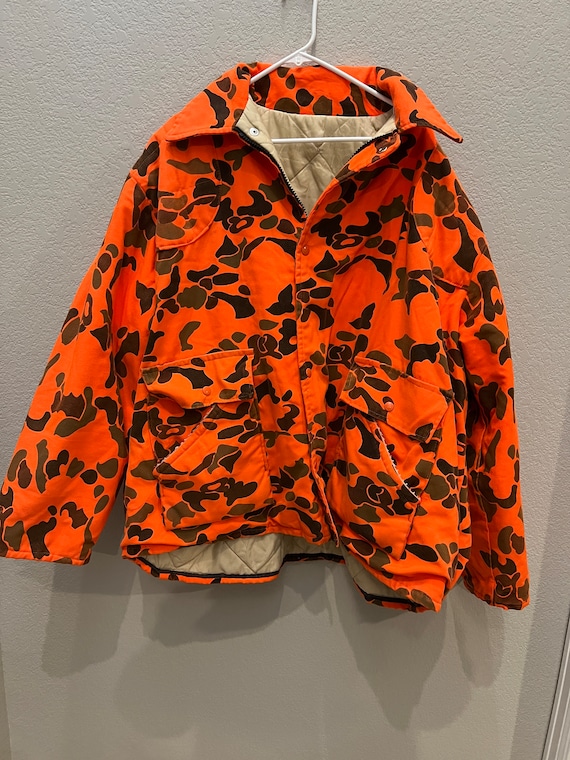 Vintage 1980s Orange Camouflage Hunting Jacket Ove