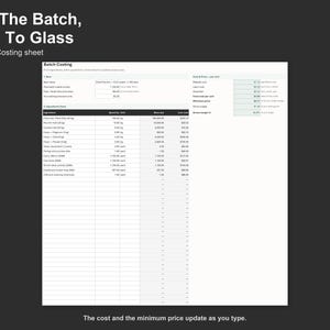 Brewery Cost Calculator - Batch Costing and Beer Pricing Spreadsheet for Craft Breweries, Excel and Google Sheets, Instant Digital Download image 3
