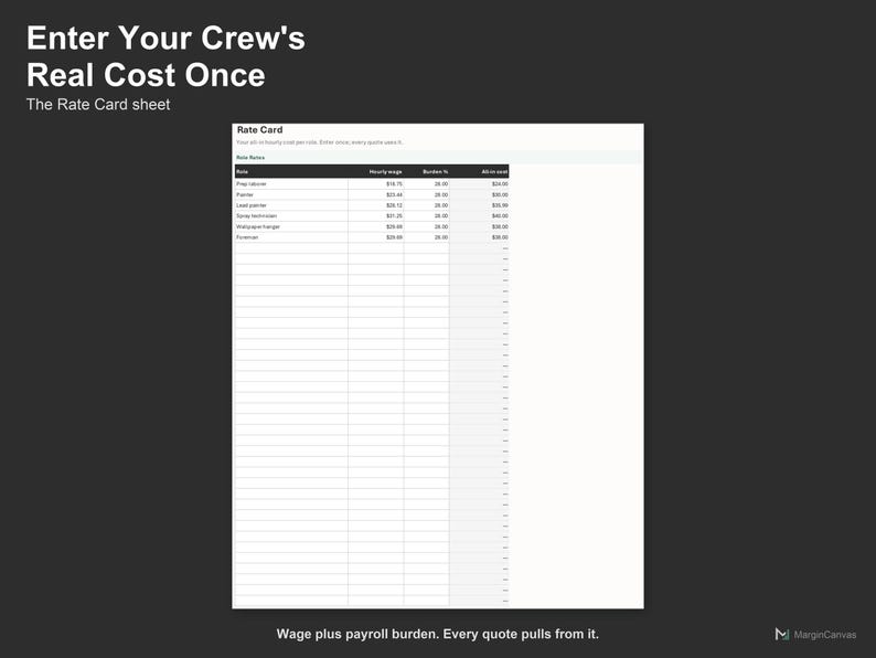 Painting Quote Calculator - Painting Estimate Spreadsheet for Contractors, Excel and Google Sheets, Instant Digital Download image 5