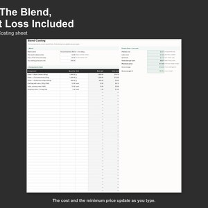 Coffee Roastery Pricing Calculator - Coffee Cost and Margin Spreadsheet for Roasters, Excel and Google Sheets, Instant Digital Download 画像 3