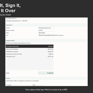 Electrical Quote Calculator - Electrical Estimating Spreadsheet for Electricians, Excel and Google Sheets, Instant Digital Download afbeelding 4