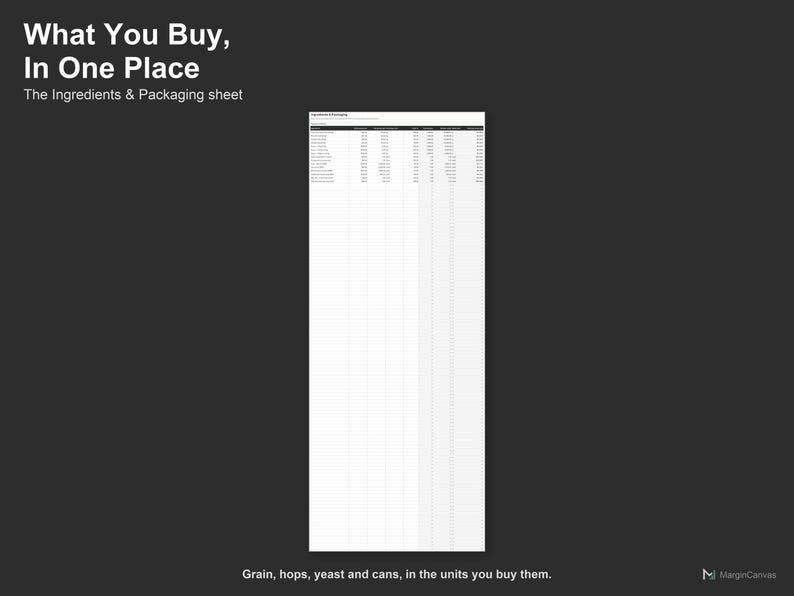 Brewery Cost Calculator - Batch Costing and Beer Pricing Spreadsheet for Craft Breweries, Excel and Google Sheets, Instant Digital Download image 4