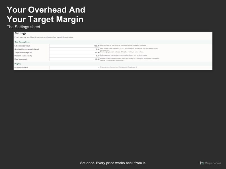 Etsy Fee Calculator - Pricing and Profit Spreadsheet for Etsy Sellers, Excel and Google Sheets, Instant Digital Download imagen 5