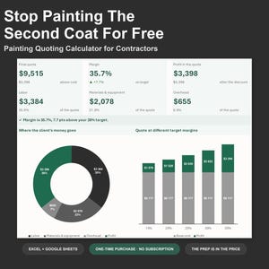 Painting Quote Calculator - Painting Estimate Spreadsheet for Contractors, Excel and Google Sheets, Instant Digital Download image 1