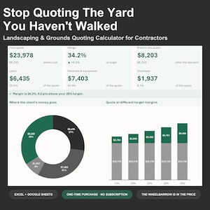 Landscaping Quote Calculator - Landscaping Estimate Spreadsheet for Contractors, Excel and Google Sheets, Instant Digital Download image 1