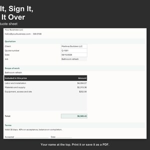 Contractor Markup and Margin Calculator - Job Pricing Spreadsheet for Trades, Excel and Google Sheets, Instant Digital Download image 4