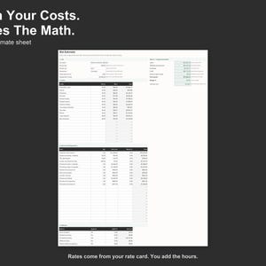 Construction Bid Estimator Spreadsheet - Contractor Quote and Margin Calculator, Excel and Google Sheets, Instant Digital Download image 3