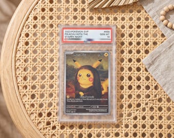 Mona Pika Mona Lisa Pikachu Gold Metal Pokemon Card Leonardo da