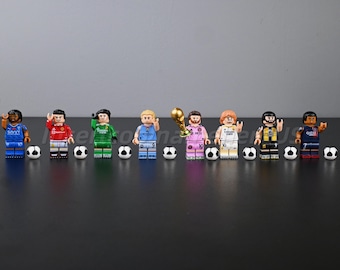 MOC Courtois Messi Modric Neymar Mbappe Haaland Ronaldo Benzema 8-Pack, Lego-Compatible, Holiday Gift, Stocking Stuffer