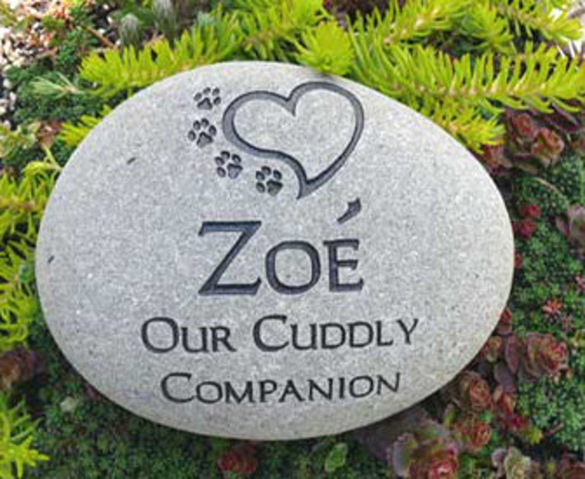 Large Garden River Stone Pet Memorial Dog or Cat Etsy