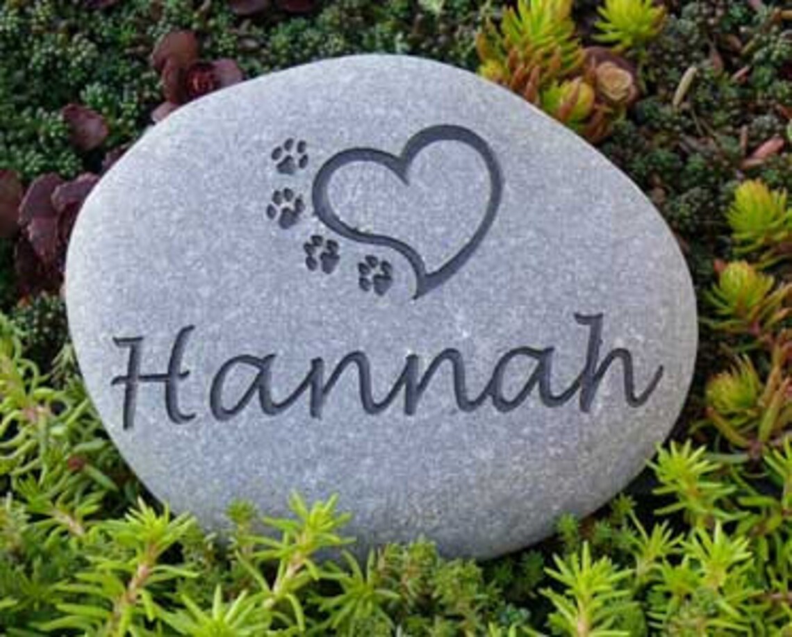 Small Garden River Stone Pet Memorial Dog or Cat Etsy
