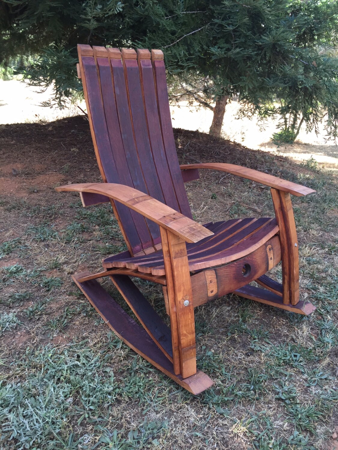 Wine Barrel Adirondack Rocking Chair Woodworking Plans Large Size 5854 Etsy