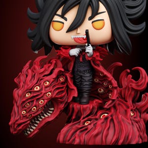 Alucard Vampire Hellhound Pop Figure | Hellsing Anime Hand Painted Resin Statue (Custom Box)