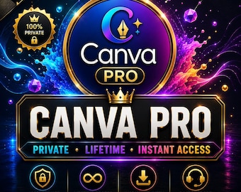 Acceso de por vida a Canva Pro / Cuenta de diseño premium / Más de 400.000 plantillas / Herramientas de diseño con IA / Entrega digital instantánea / Invitación de equipo