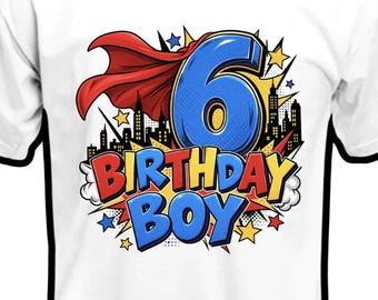 Superhero Birthday Boy Shirt, Personalized Age Birthday Tee, Boys Superhero Birthday Shirt, Comic Book Birthday Tee