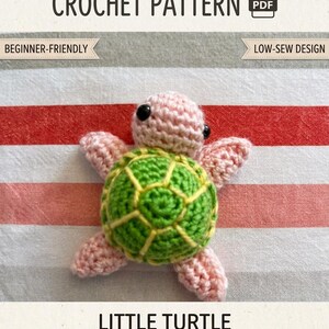 Crochet Turtle Pattern Amigurumi PDF Download, Easy Beginner Friendly Plushie