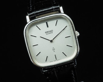 US Duty Paid Vintage 1979 Seiko Chariot 7820-5490 Silver Square Quartz 28mm Mens Watch JAPAN
