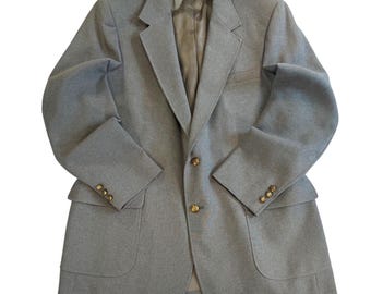 Arnold Palmer Gray Blazer Sport Coat Mens 44R Vintage Gold Button Executive Golf