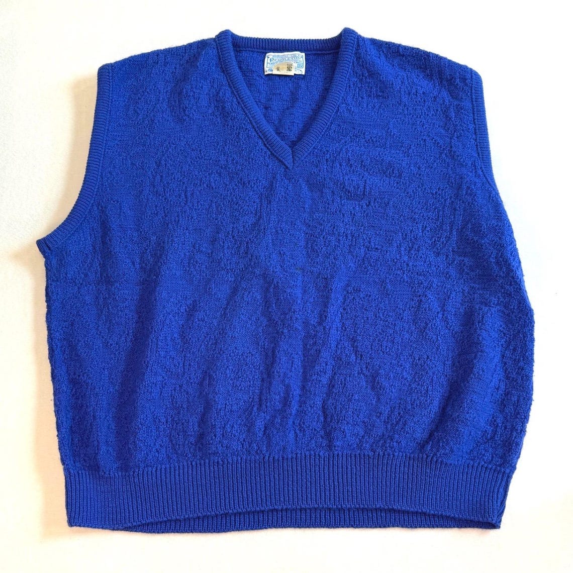 Vintage Pendleton Women 3X Blue Wool Sweater Vest V-Neck Knit Pullover, foto 1 de 5