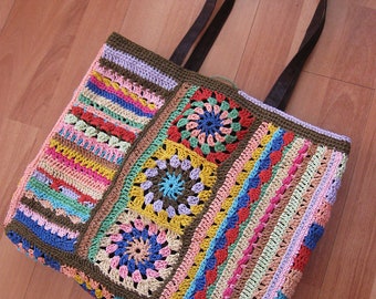 borsa estiva boho, borsa fatta a mano all'uncinetto, borsa colorata, borsa colorata all'uncinetto