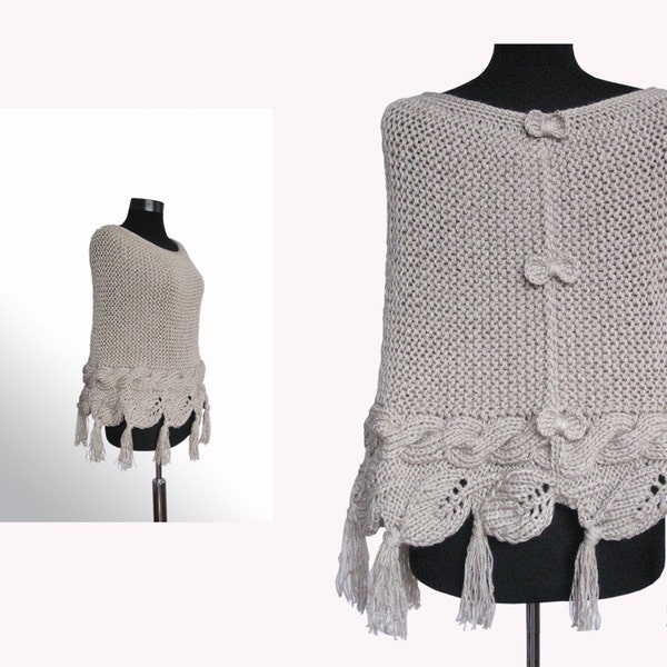 Cable Knit Poncho - Etsy