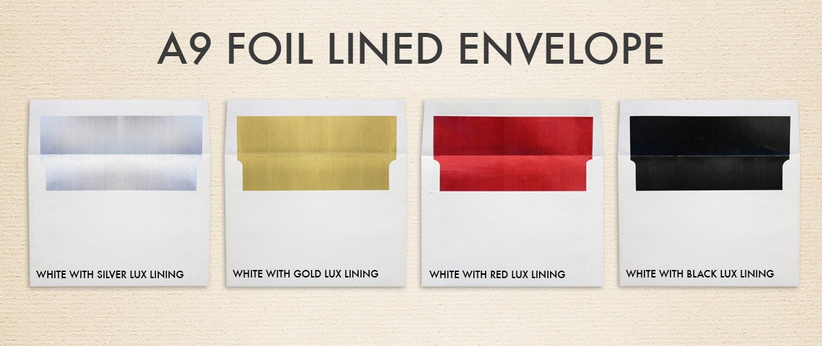 A9 Invitation Envelopes w/Peel & Press (5 3/4 x 8 3/4) - Foil Lined C…