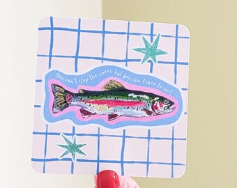 Mini Trout Fish Bird Sticker Sheet