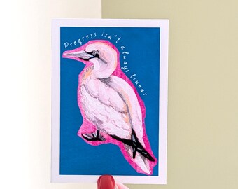 Mini Gannet Art Print Progress Isn't Always Linear