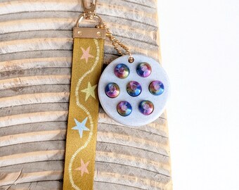 Star Lanyard Push Button Keychain