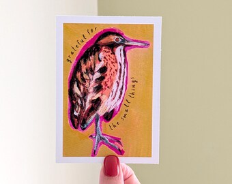 Mini Bittern Art Print Grateful For The Small Things