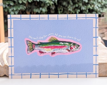 Can't Stop The Waves Trout Fish Art Print