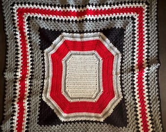 Ohio State Crochet blanket
